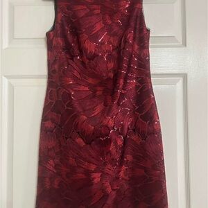 Elegant Red Floral Dress